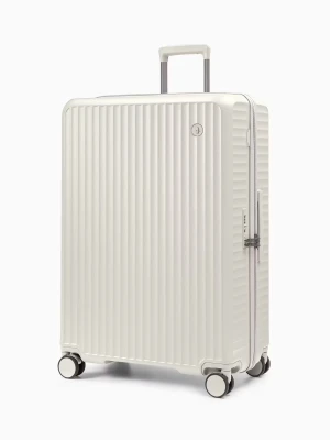 Walizka duża z poliwęglanu na czterech kołach beżowa Puccini