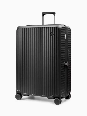 Walizka duża z poliwęglanu na czterech kołach czarna Puccini