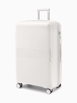 Walizka duża z zamkiem szyfrowym z polipropylenu biała Puccini