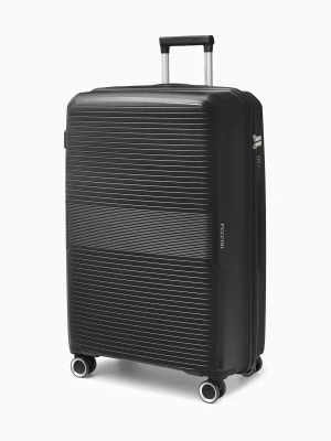 Walizka duża z zamkiem szyfrowym z polipropylenu czarna Puccini