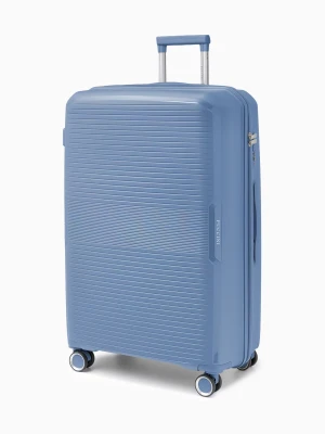 Walizka duża z zamkiem szyfrowym z polipropylenu niebieska Puccini