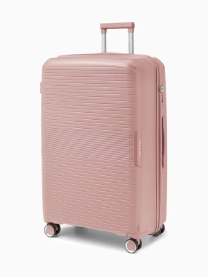 Walizka duża z zamkiem szyfrowym z polipropylenu różowa Puccini