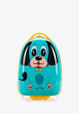 Walizka dziecięca z ABS-u zwierzak niebiesko - żółta Wittchen