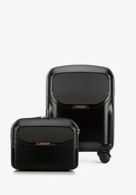 Walizka kabinowa i kosmetyczka z polikarbonu czarne Wittchen