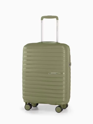 Walizka kabinowa na kółkach oliwkowa z polipropylenu z zamkiem TSA Puccini