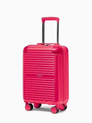 Walizka kabinowa na kółkach z aluminiowymi narożnikami czerwona Puccini