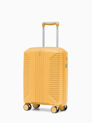 Walizka kabinowa na kółkach z polipropylenu żółta Puccini