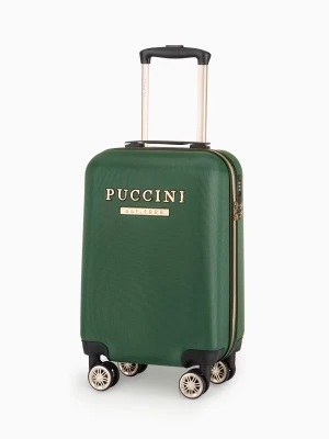Walizka kabinowa z ABS-u na kółkach butelkowa zieleń Puccini