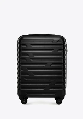 Walizka kabinowa z ABS-u w geometryczny deseń czarna Wittchen