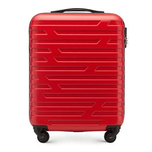 Walizka kabinowa z ABS-u w geometryczny deseń czerwona Wittchen