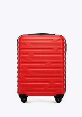 Walizka kabinowa z ABS-u w geometryczny deseń czerwona Wittchen