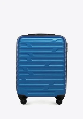 Walizka kabinowa z ABS-u w geometryczny deseń niebieska Wittchen
