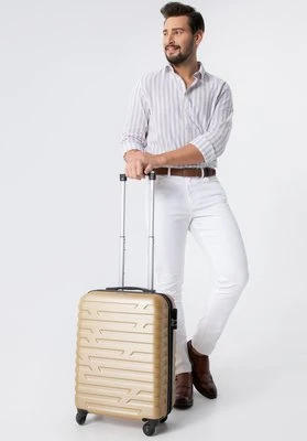 Walizka kabinowa z ABS-u w geometryczny deseń złota Wittchen