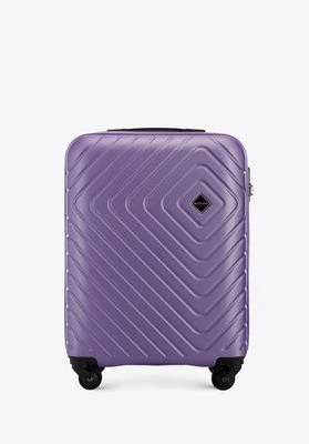 Walizka kabinowa z ABS-u z geometrycznym tłoczeniem fioletowa Wittchen