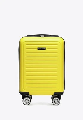 Walizka kabinowa z ABS-u z odpinanymi kółkami żółta Wittchen