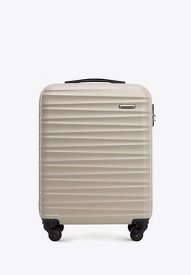 Walizka kabinowa z ABS-u z żebrowaniem beżowa Wittchen