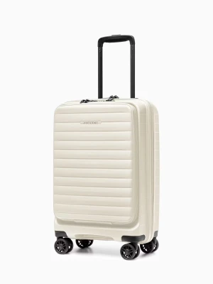 Walizka kabinowa z kieszenią na laptopa z polipropylenu biała Puccini