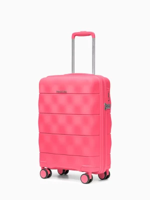 Walizka kabinowa z lekkiego polipropylenu różowa koralowa Puccini