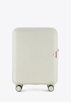 Walizka kabinowa z polikarbonu w paseczki biała Wittchen