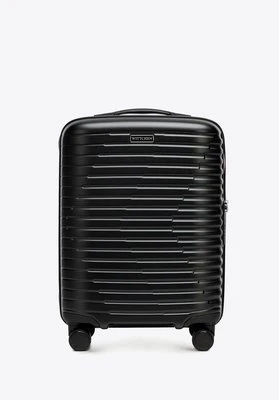Walizka kabinowa z polikarbonu w poziome żebrowanie czarna Wittchen
