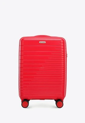 Walizka kabinowa z polipropylenu z błyszczącymi paskami czerwona Wittchen