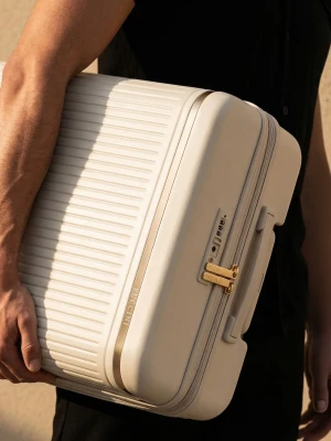 Walizka kabinowa z poliwęglanu beżowa Puccini