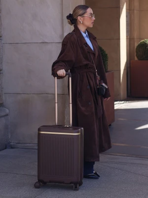 Walizka kabinowa z poliwęglanu brązowa Puccini