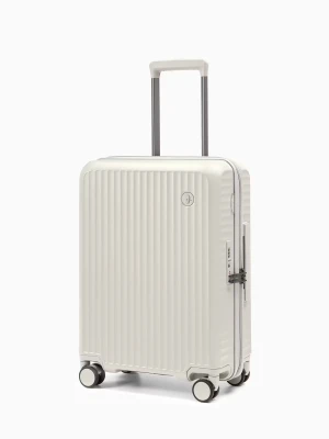 Walizka kabinowa z poliwęglanu na czterech kołach beżowa Puccini