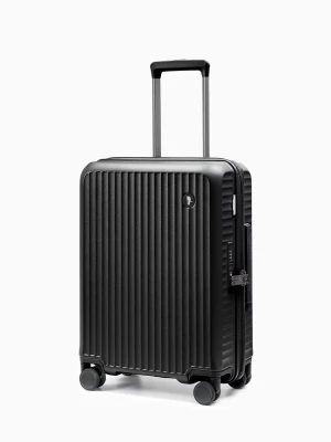 Walizka kabinowa z poliwęglanu na czterech kołach czarna Puccini