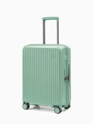 Walizka kabinowa z poliwęglanu na czterech kołach zielona Puccini