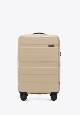 Walizka mała z ABS-u w poziome pasy beżowa Wittchen