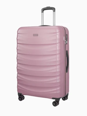 Walizka na kółkach z poliwęglanu duża różowa Puccini