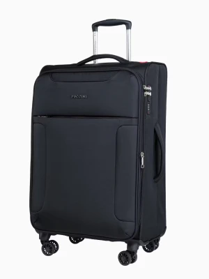 Walizka średnia materiałowa z poszerzeniem czarna Puccini