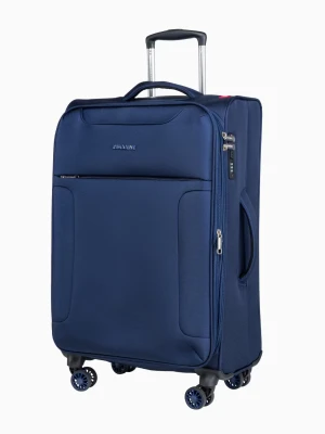 Walizka średnia materiałowa z poszerzeniem granatowa Puccini