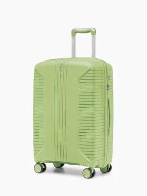 Walizka średnia na kółkach z polipropylenu jasnozielona Puccini