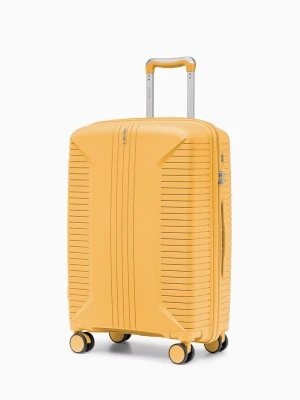 Walizka średnia na kółkach z polipropylenu żółta Puccini
