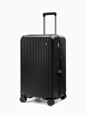 Walizka średnia trunk z poliwęglanu na czterech kołach czarna Puccini