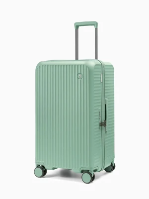 Walizka średnia trunk z poliwęglanu na czterech kołach zielona Puccini