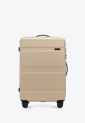 Walizka średnia z ABS-u w poziome pasy beżowa Wittchen