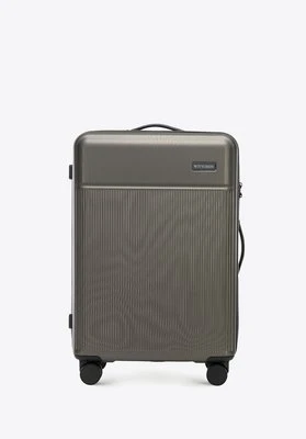 Walizka średnia z ABS-u z pionowymi paskami szara Wittchen