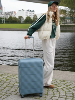 Walizka średnia z lekkiego polipropylenu niebieska Puccini