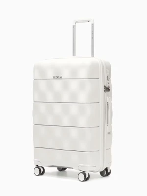 Walizka średnia z lekkiego polipropylenu perłowa Puccini