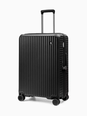 Walizka średnia z poliwęglanu na czterech kołach czarna Puccini