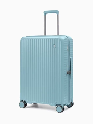 Walizka średnia z poliwęglanu na czterech kołach niebieska Puccini