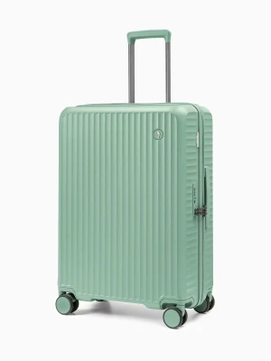 Walizka średnia z poliwęglanu na czterech kołach zielona Puccini