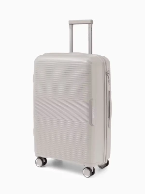 Walizka średnia z zamkiem szyfrowym z polipropylenu beżowa Puccini