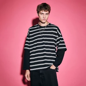 Warstwowa koszulka z długim rękawem czarna House