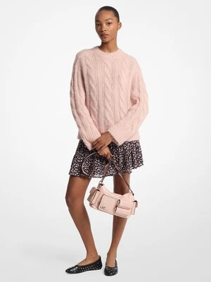 Warstwowa spódnica z kwiecistej żorżety z ćwiekami MICHAEL Michael Kors