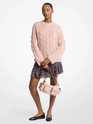 Warstwowa spódnica z kwiecistej żorżety z ćwiekami MICHAEL Michael Kors