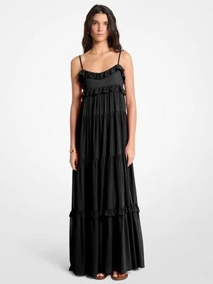 Warstwowa sukienka maxi z falbaniastej żorżety MICHAEL Michael Kors